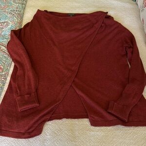 Lilla P rust crossover front sweater